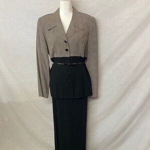 Vintage Lori Weidner Black and Patterned Women's Skirt Set